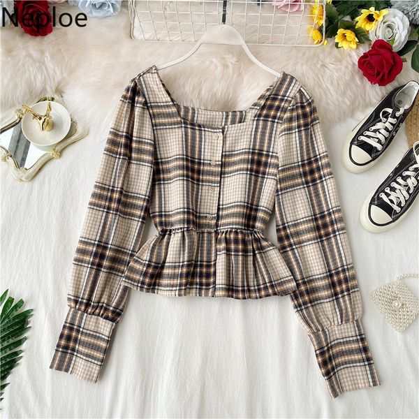 neploe autumn women blouse vintage square collar slim waist shirt single breasted short ruffles blusas fashion elegant 55868, White
neploe autumn women blouse vintage square collar slim waist shirt single breasted short ruffles blusas fashion elegant 55868, White