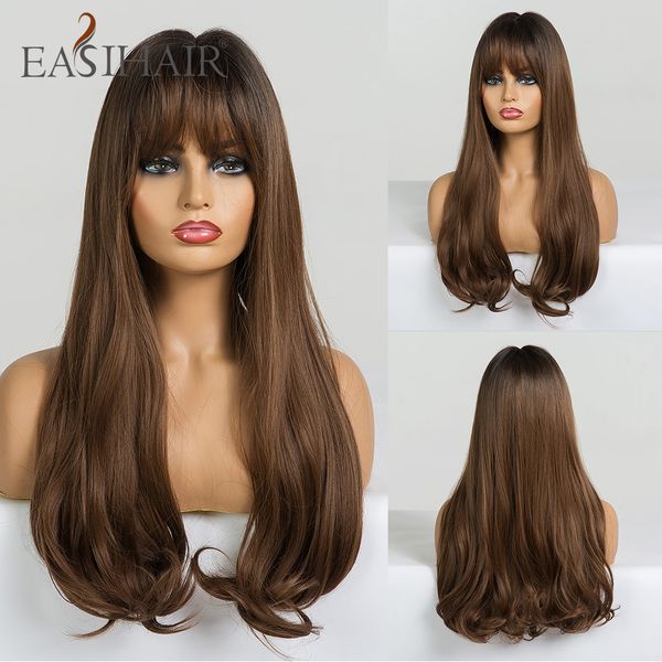 easihair long brown wave wigs with bangs synthetic glueless wigs high temperature natural hair wig for black women cosplay
easihair long brown wave wigs with bangs synthetic glueless wigs high temperature natural hair wig for black women cosplay