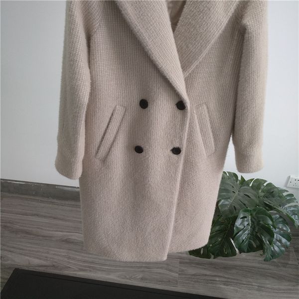 women sweater 2019 autumn and winter new houndstooth double-row button lapel coat jacket, White;black
women sweater 2019 autumn and winter new houndstooth double-row button lapel coat jacket, White;black