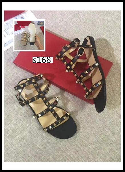 high-quality original box color rivets spiked gladiator flat women sandals stones studded flip sandal big size designer women's, Black
high-quality original box color rivets spiked gladiator flat women sandals stones studded flip sandal big size designer women's, Black