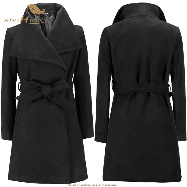 sishion 2019 women wool blend overcoat with sashes femme casual qy0328 winter outwear turn-down collar slim ladies trench coats, Black
sishion 2019 women wool blend overcoat with sashes femme casual qy0328 winter outwear turn-down collar slim ladies trench coats, Black