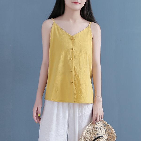 summer women blouse literary vintage cotton linen sleeveless solid color ladies tank loose casual women, White
summer women blouse literary vintage cotton linen sleeveless solid color ladies tank loose casual women, White