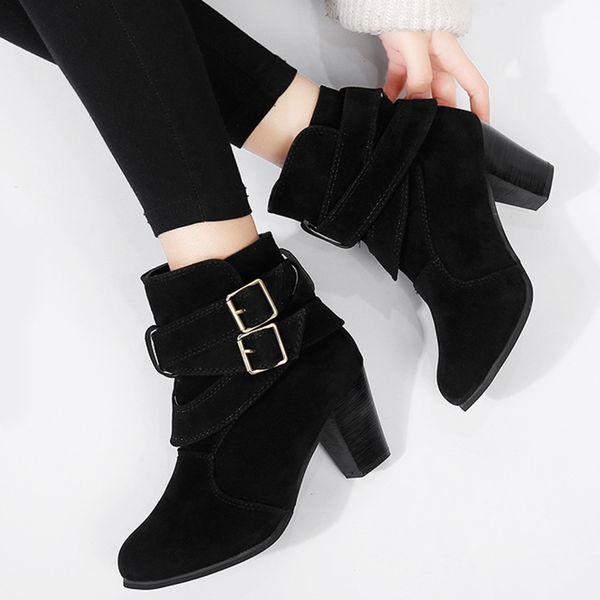 sarairis 2020 classic autumn plus size 43 high heels ankle boots women shoes woman belt buckles woman western boots female shoes, Black
sarairis 2020 classic autumn plus size 43 high heels ankle boots women shoes woman belt buckles woman western boots female shoes, Black
