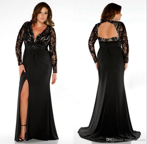 plus size women prom evening gowns floor length deep v-neck backless long sleeve high split mother of the bride dresses 2019 new
plus size women prom evening gowns floor length deep v-neck backless long sleeve high split mother of the bride dresses 2019 new