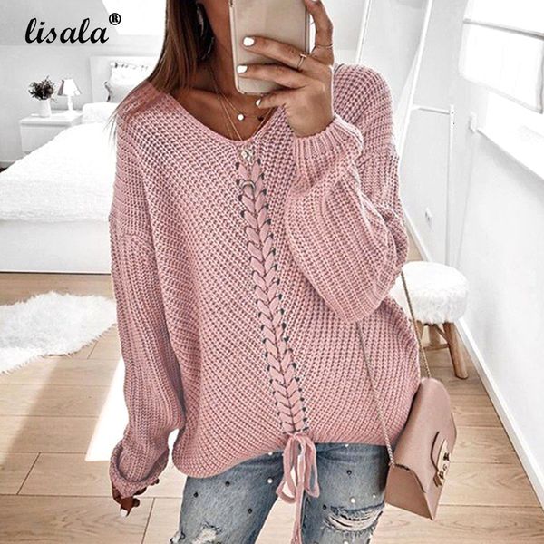 lisala fashion casual clothing female solid color v-neck long-sleeved knitted sweater women soft pullovers 3xl, White;black
lisala fashion casual clothing female solid color v-neck long-sleeved knitted sweater women soft pullovers 3xl, White;black