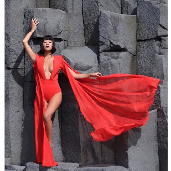 deep v-neck stage bodysuit nightclub party show dancer costumes female singer outfit dj ds, Black;red
deep v-neck stage bodysuit nightclub party show dancer costumes female singer outfit dj ds, Black;red