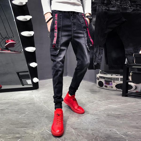 autumn winter fashion men jeans personality letter ribbon denim men's jeans pants korean slim fit casual joggers men 36-28, Blue
autumn winter fashion men jeans personality letter ribbon denim men's jeans pants korean slim fit casual joggers men 36-28, Blue