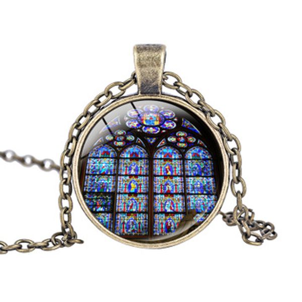 notre dame de paris necklace paris cathedral men and women multicolor stained glass window alloy pendant necklace, Silver
notre dame de paris necklace paris cathedral men and women multicolor stained glass window alloy pendant necklace, Silver