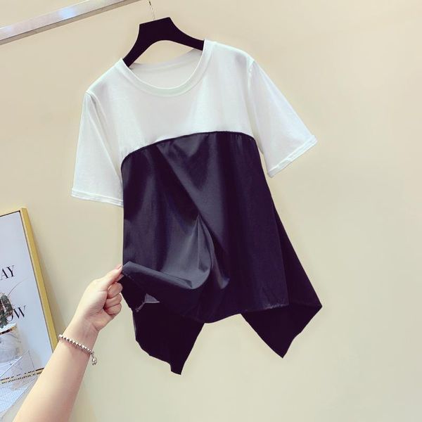 irregular stitching short sleeve round collar t-shirt women's 2020 summer korean-style loose-fit student color matching t shirt, White
irregular stitching short sleeve round collar t-shirt women's 2020 summer korean-style loose-fit student color matching t shirt, White