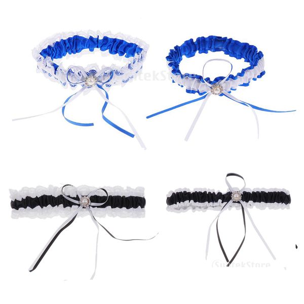 bridal white lace garter set with satin bow wedding prom accessories navy blue/black, Black;white
bridal white lace garter set with satin bow wedding prom accessories navy blue/black, Black;white