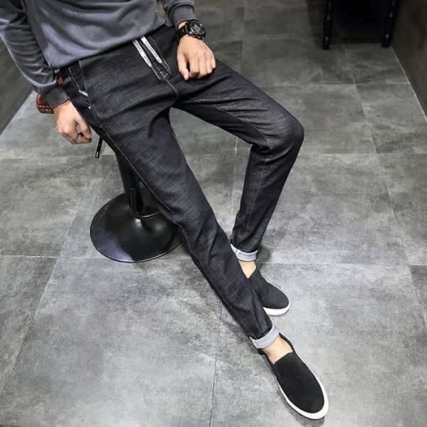 black jeans men's straight-cut elastic skinny pants slim fit korean-style trend casual elasticity fashion teenager trousers, Blue
black jeans men's straight-cut elastic skinny pants slim fit korean-style trend casual elasticity fashion teenager trousers, Blue