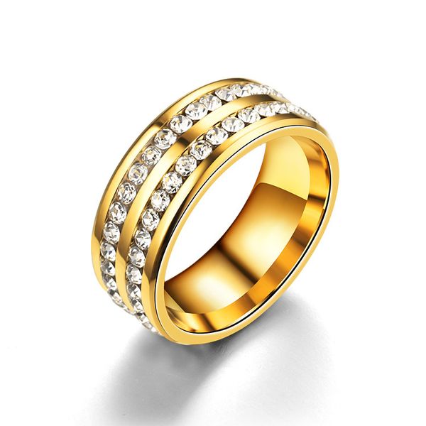 foreign trade titanium steel point full diamond double row circumference circle diamond ring new popular stainless steel ring factory direct
foreign trade titanium steel point full diamond double row circumference circle diamond ring new popular stainless steel ring factory direct