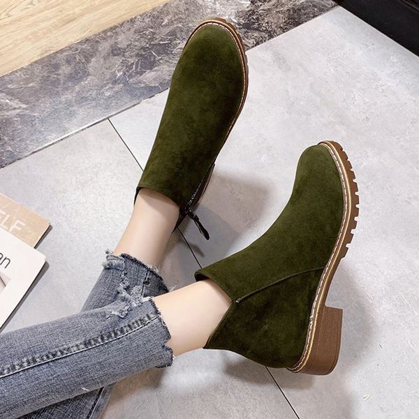 newly 1 pair women lady ankle boots square heel side zipper round toe casual shoes bf88, Black
newly 1 pair women lady ankle boots square heel side zipper round toe casual shoes bf88, Black