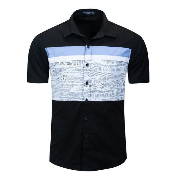 2020 summernew fashion 100% cotton casual short sleeve printed shirt men regular-fit patchwork shirt black shirts clothing,55894, White;black
2020 summernew fashion 100% cotton casual short sleeve printed shirt men regular-fit patchwork shirt black shirts clothing,55894, White;black