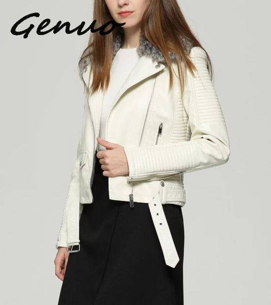 genuo 2019 women winter warm faux leather jackets with fur collar lady white black pink motorcycle & biker outerwear coats
genuo 2019 women winter warm faux leather jackets with fur collar lady white black pink motorcycle & biker outerwear coats