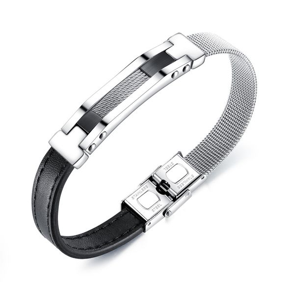 jewelry addicidated men charming bracelets leather stainless steel cuff bracelet bangles european american style wrist bangles, Black
jewelry addicidated men charming bracelets leather stainless steel cuff bracelet bangles european american style wrist bangles, Black