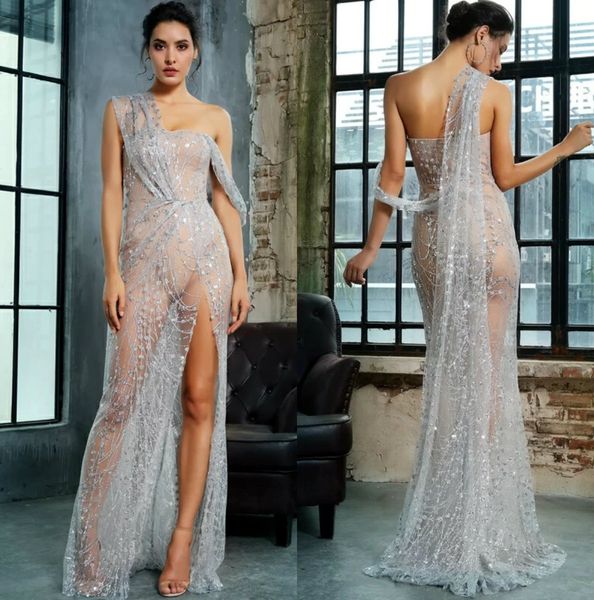light blue evening gowns one shoulder glitter high split mermaid prom dress sweep train custom made illusion formal long dress, Black;red
light blue evening gowns one shoulder glitter high split mermaid prom dress sweep train custom made illusion formal long dress, Black;red