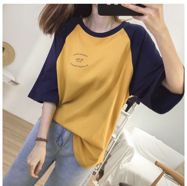 letter printed raglan sleeves round neck short-sleeved t-shirt women loose large size was thin and soft washed cotton half-sleeved t-shirt s, White
letter printed raglan sleeves round neck short-sleeved t-shirt women loose large size was thin and soft washed cotton half-sleeved t-shirt s, White