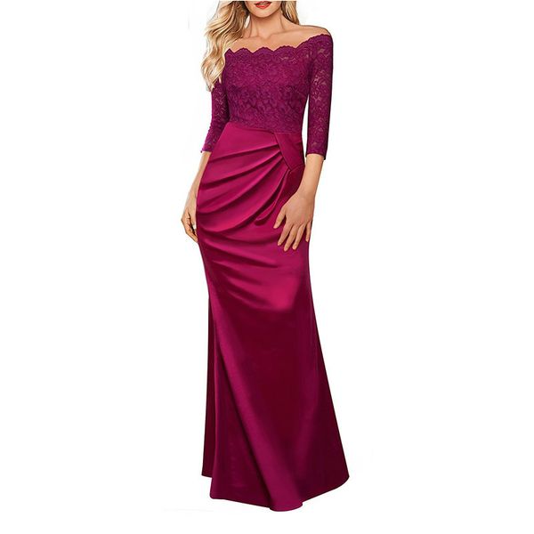 party dresses women 2020 slash neck lace patchwork formal dinner evening party long maxi dresses vestido de festa, White;black
party dresses women 2020 slash neck lace patchwork formal dinner evening party long maxi dresses vestido de festa, White;black