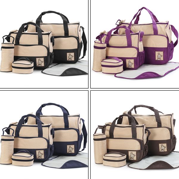 5 pcs baby nappy changing bags set, large handbag diaper changing mat bottle holder(sky
5 pcs baby nappy changing bags set, large handbag diaper changing mat bottle holder(sky