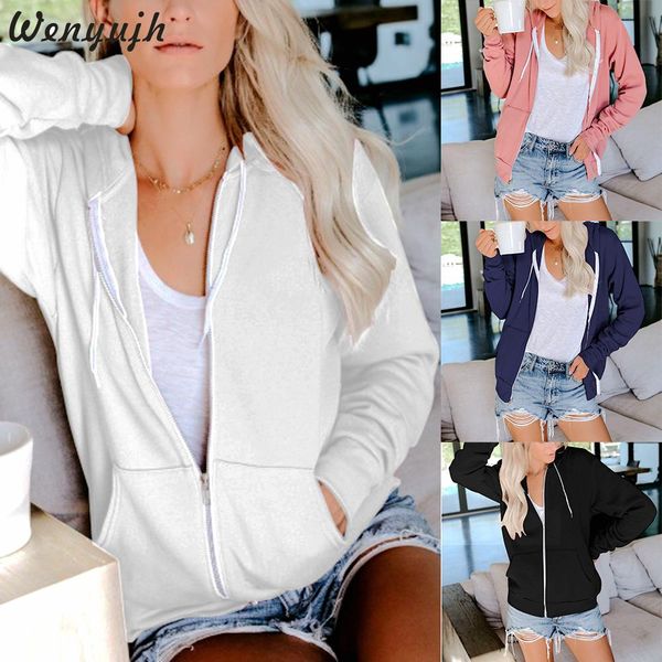 wenyujh 2019 spring autumn women's jacket pure long-sleeved pull-rope cap zipper guard running workout sports coat sweatshirt, Black
wenyujh 2019 spring autumn women's jacket pure long-sleeved pull-rope cap zipper guard running workout sports coat sweatshirt, Black