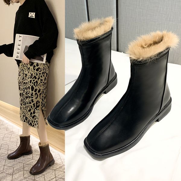 brand women's shoes woman flat boots back zip boots-women winter footwear round toe lace up booties ladies zipper fashion low, Black
brand women's shoes woman flat boots back zip boots-women winter footwear round toe lace up booties ladies zipper fashion low, Black