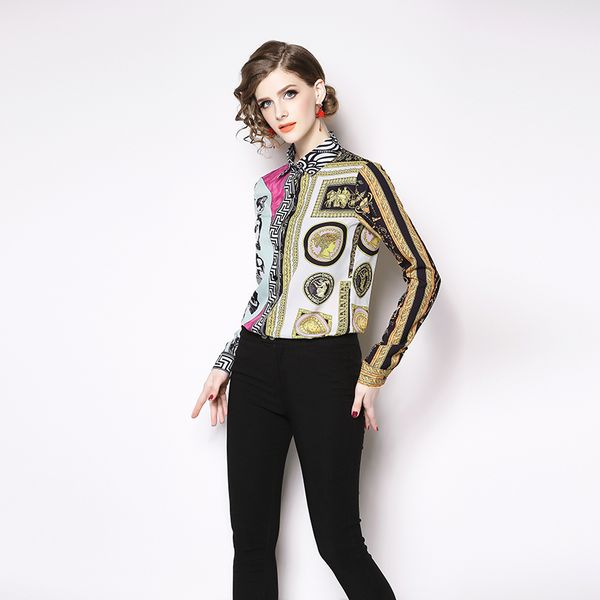 summer fashion women's print shirt long sleeve joker slim shirt temperament shirt z-10-165, White
summer fashion women's print shirt long sleeve joker slim shirt temperament shirt z-10-165, White