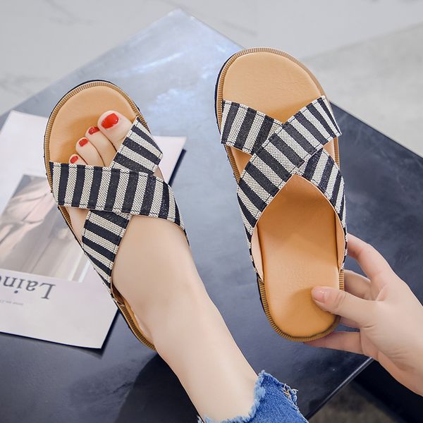 large size 35-43 women's sandals summer new flat bottom wild student slippers beach women's shoes tide chanclas mujer 2019, Black
large size 35-43 women's sandals summer new flat bottom wild student slippers beach women's shoes tide chanclas mujer 2019, Black