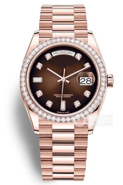 ew new the weekly log model is equipped with 3255 automatic chain link movement 904l steel 36mm diameter manual diamond inset, Slivery;brown
ew new the weekly log model is equipped with 3255 automatic chain link movement 904l steel 36mm diameter manual diamond inset, Slivery;brown