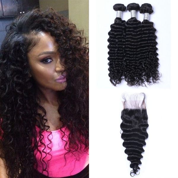 deep wave bundles with closure human hair 3 bundles with 4x4 lace closure peruvian virgin hair extensions, Black;brown
deep wave bundles with closure human hair 3 bundles with 4x4 lace closure peruvian virgin hair extensions, Black;brown