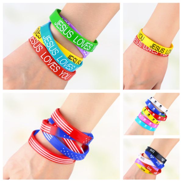 silicone bracelet candy color alphabet sports bracelet fashion printed rubber wrist band flag bracelet party favor gifts t2c5054
silicone bracelet candy color alphabet sports bracelet fashion printed rubber wrist band flag bracelet party favor gifts t2c5054