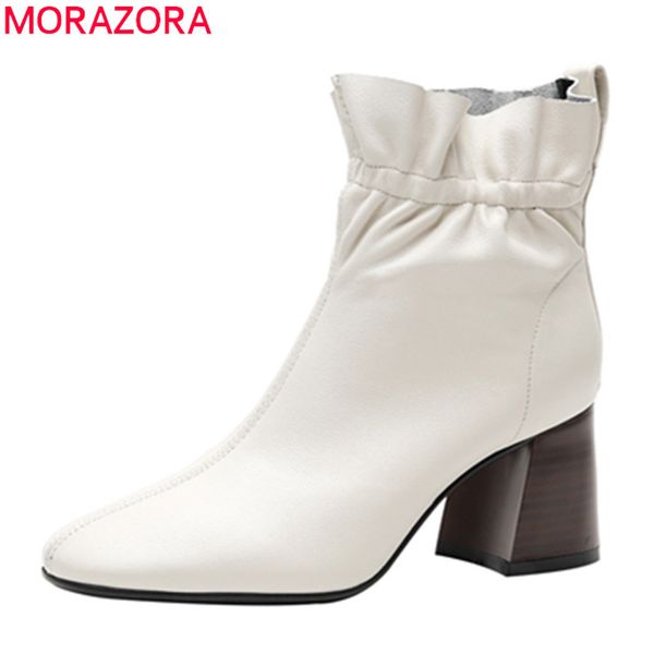 morazora 2020 new arrive simple genuine leather ankle boots thick high heels square toe solid color women brand boots, Black
morazora 2020 new arrive simple genuine leather ankle boots thick high heels square toe solid color women brand boots, Black