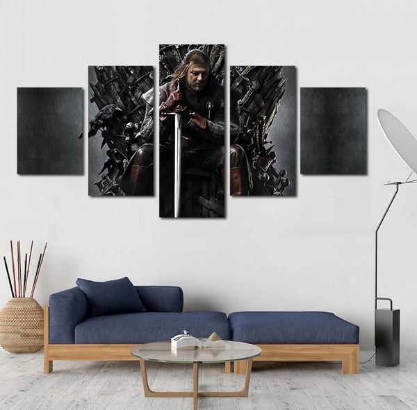 5pcs/set unframed tv play game of thrones iron throne hd print on canvas wall art painting for living room decor
5pcs/set unframed tv play game of thrones iron throne hd print on canvas wall art painting for living room decor
