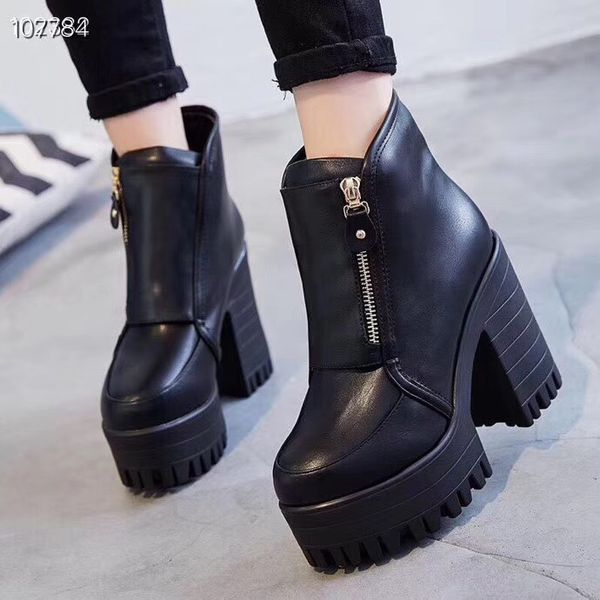 new spring and autumn ladies ankle boots. thick bottom british wind thick with short boots fashion non-slip women's boots, Black
new spring and autumn ladies ankle boots. thick bottom british wind thick with short boots fashion non-slip women's boots, Black