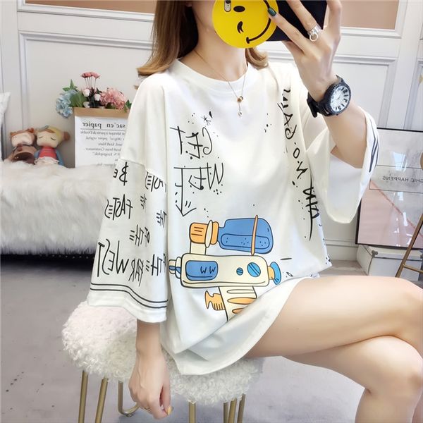 harajuku style seven-sleeve 2020 short-sleeved female t-shirt underwear student loose t-shirt half-sleeve female ins fashion, White
harajuku style seven-sleeve 2020 short-sleeved female t-shirt underwear student loose t-shirt half-sleeve female ins fashion, White