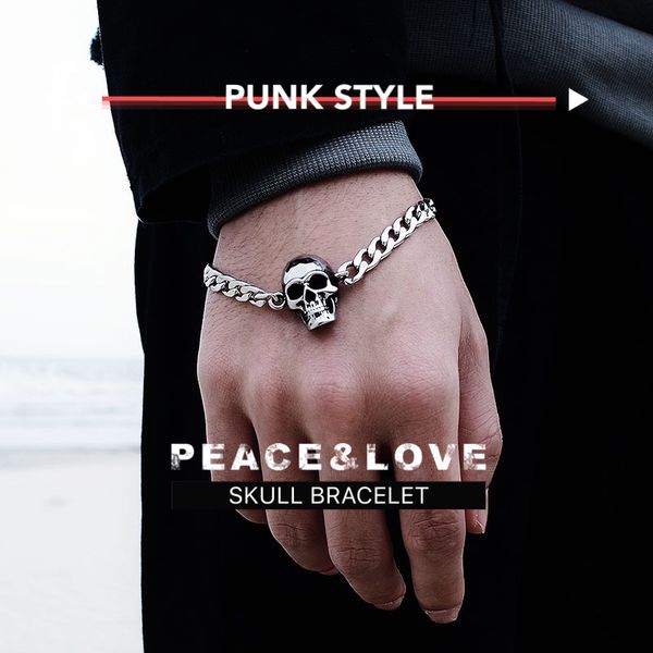 onlysda stainless steel cool link chain skull bracelet men gothic biker heavy skull bracelets men's jewelry pulseira masculina, Black
onlysda stainless steel cool link chain skull bracelet men gothic biker heavy skull bracelets men's jewelry pulseira masculina, Black