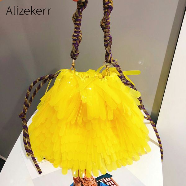 new korean handbags women summer personality yellow sequins woven rope designer shoulder bag female casual tote bag chic
new korean handbags women summer personality yellow sequins woven rope designer shoulder bag female casual tote bag chic