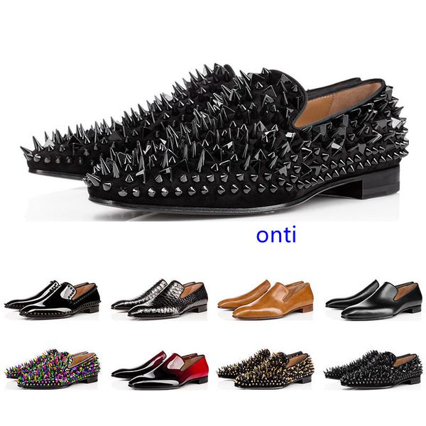 fashion designer mens shoes loafers black red spike patent leather slip on dress wedding flats bottoms shoe for business party size 39-47
fashion designer mens shoes loafers black red spike patent leather slip on dress wedding flats bottoms shoe for business party size 39-47