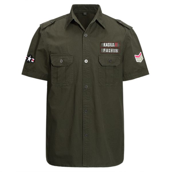 plus size -4xl 2018 summer men's casual brand short sleeve shirt man pure cotton khaki shirts army green clothing, White;black
plus size -4xl 2018 summer men's casual brand short sleeve shirt man pure cotton khaki shirts army green clothing, White;black