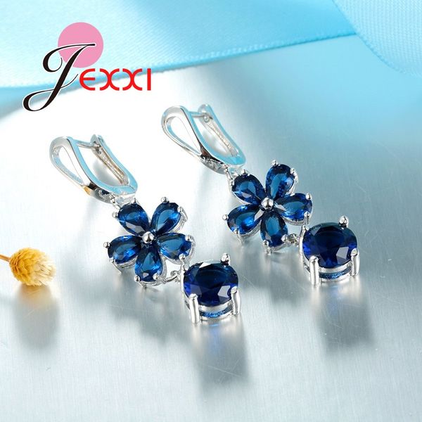 charming 925 sterling silver necklace earrings ring women jewelry sets dark blue cubic zirconia flower pendant
charming 925 sterling silver necklace earrings ring women jewelry sets dark blue cubic zirconia flower pendant