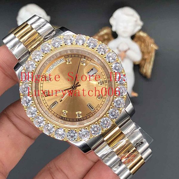 43mm mens 18k yellow gold bigger diamond automatic movement fashion men's watch wristwatch large bling watches, Slivery;brown
43mm mens 18k yellow gold bigger diamond automatic movement fashion men's watch wristwatch large bling watches, Slivery;brown