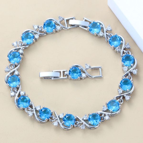silver color jolly natural blue zircon bracelet health fashion jewelry for women jewelry box sl15, Black
silver color jolly natural blue zircon bracelet health fashion jewelry for women jewelry box sl15, Black