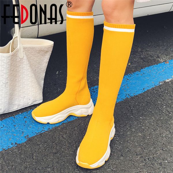 fedonas 2020 popular knitting female socks boots flats sports shoes woman autumn winter warm women knee high boots new sneakers, Black
fedonas 2020 popular knitting female socks boots flats sports shoes woman autumn winter warm women knee high boots new sneakers, Black