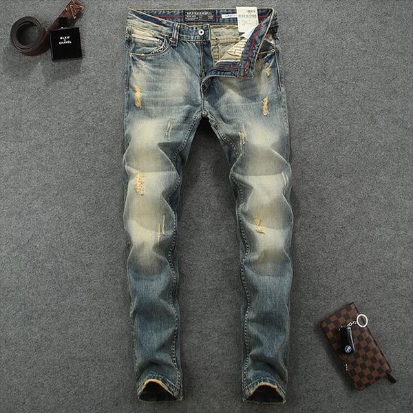 italian style fashion men jeans vintage designer cotton denim pants hombre slim fit ripped jeans men streetwear classical, Blue
italian style fashion men jeans vintage designer cotton denim pants hombre slim fit ripped jeans men streetwear classical, Blue