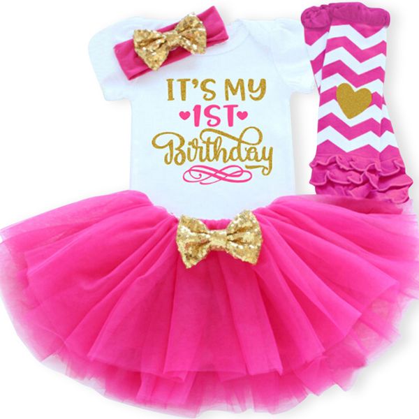 

1 Year Girl Baby Birthday Dress Summer New Cotton Kids Clothes First Birthday Party Christening Dresses For Toddler Girls XF81