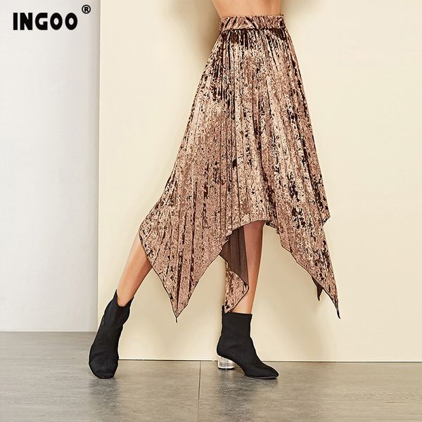 ingoo spring coffee pleated skirts women elegant sweet party night irregular hem high waist solid color slim long skirt female, Black
ingoo spring coffee pleated skirts women elegant sweet party night irregular hem high waist solid color slim long skirt female, Black