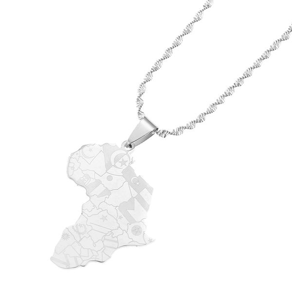 stainless steel african map pendant necklace ethnic symbol pattern african hip hop jewelry, Silver
stainless steel african map pendant necklace ethnic symbol pattern african hip hop jewelry, Silver