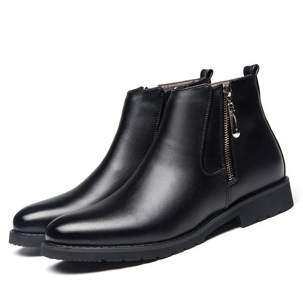 winter men's boots warm fur snow boots, pointed side zipper business men's short boots, fashion soft leather cotton shoes 752, Black
winter men's boots warm fur snow boots, pointed side zipper business men's short boots, fashion soft leather cotton shoes 752, Black