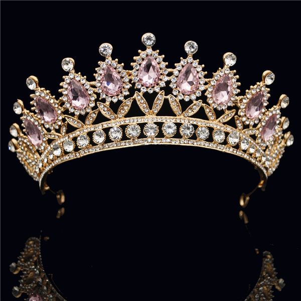 new vintage baroque tiara crown for queen bride pink crystal crowns bridal wedding fashion hair jewelry wedding accessories, Golden;white
new vintage baroque tiara crown for queen bride pink crystal crowns bridal wedding fashion hair jewelry wedding accessories, Golden;white