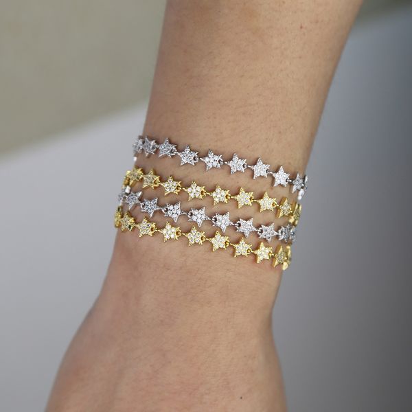 2019 new fashion christmas gifts gorgeous women luxury jewelry with sparking bling cz star starburst charm link chain bracelets, Golden;silver
2019 new fashion christmas gifts gorgeous women luxury jewelry with sparking bling cz star starburst charm link chain bracelets, Golden;silver